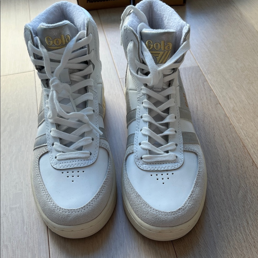BRAND NEW!  Gola White and Gray High-Top Trainers